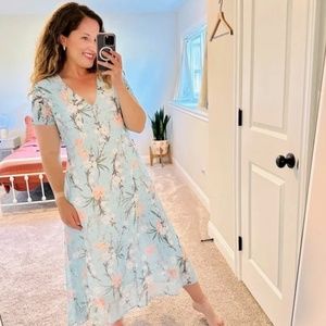 NWT Tuckernuck Blue Floral Maxi Dress Medium